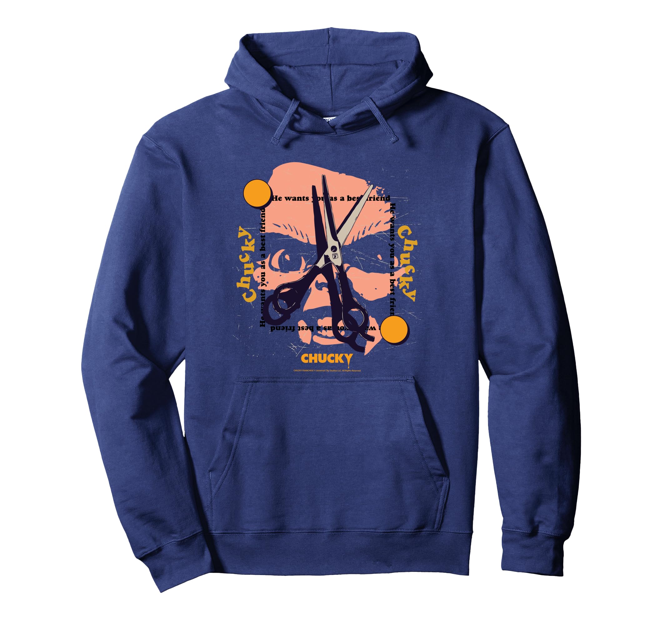

chucky scissors hoodie синий