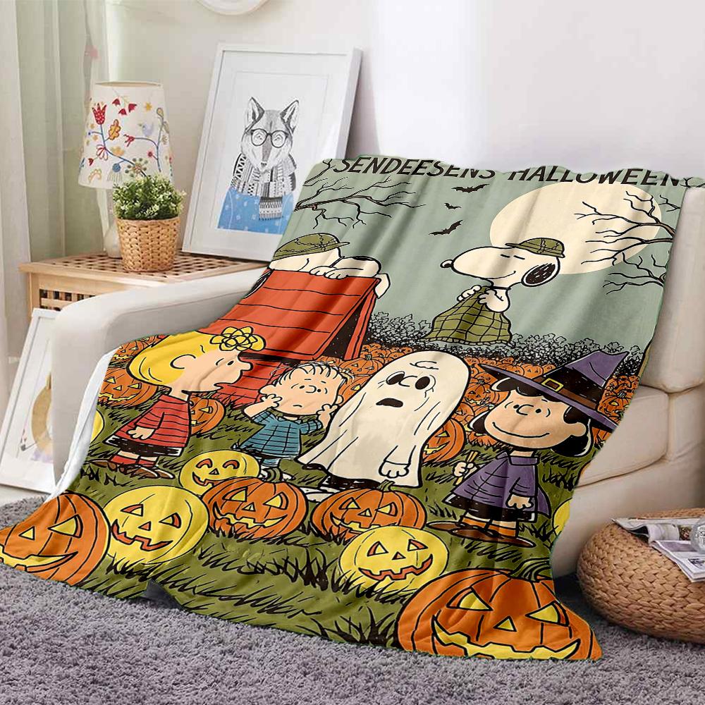 1Pc Halloween Snoopy Treats Night Blanket Soft And Comfortable Casual Warm Camping Travel Christmas Halloween Gift M917103