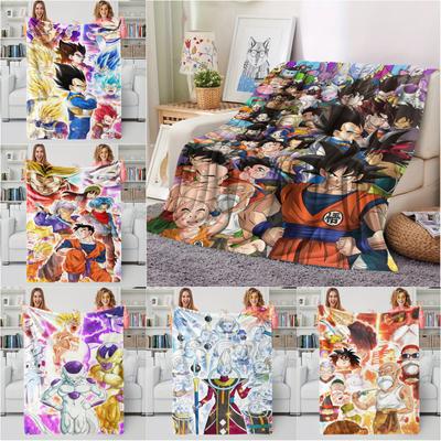 Hot Japan Anime Dragon Ball Blanket Cartoon Soft Flannel Throw Blanket for Beds Bedroom Sofa Picnic, Cover Outdoors Leisure Gift