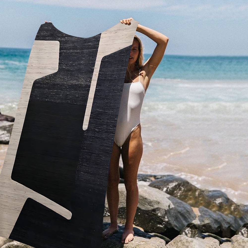 Abstract Retro Zwart Geometrisch Microvezel Strandlaken Absorberend Sneldrogend Zacht Yoga Zwemmen Resort Bergbeklimmen Handdoek