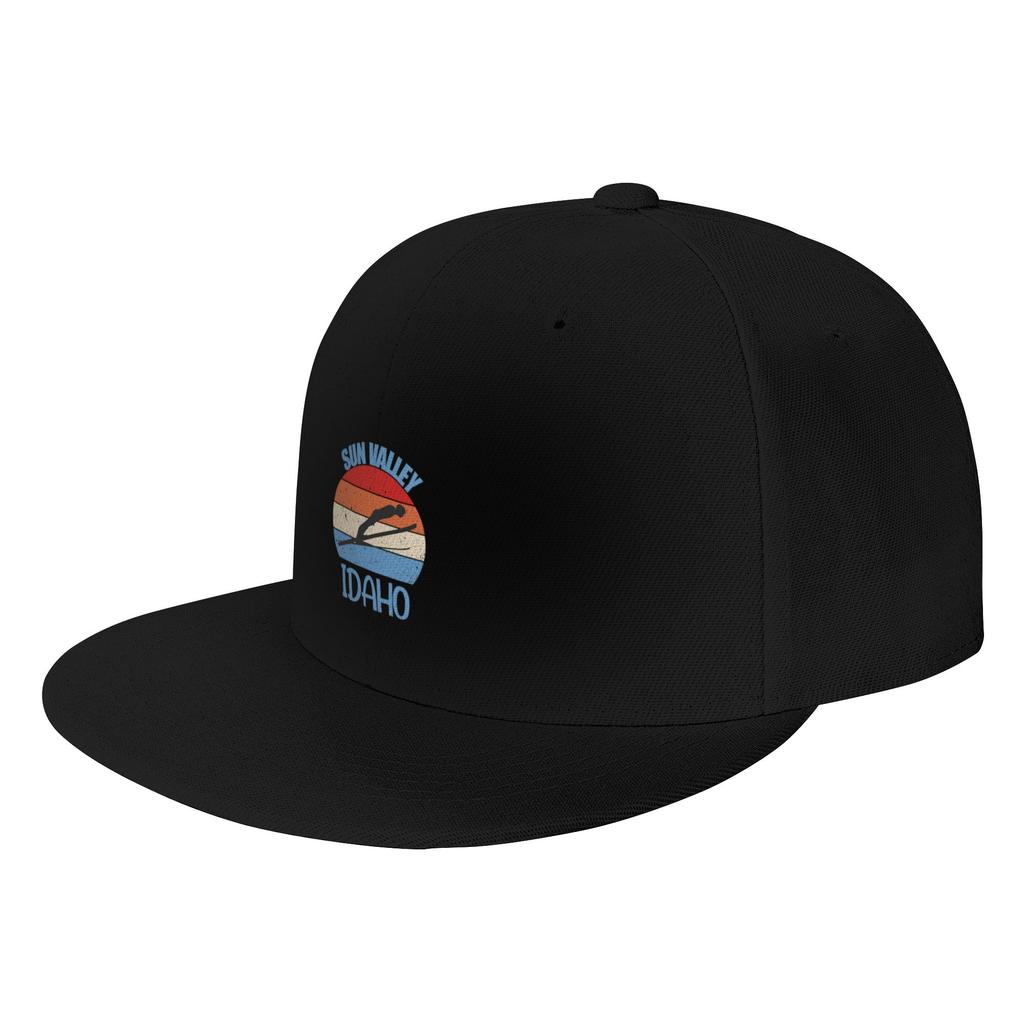Fashion Sun Valley Ski Resort Idaho Sign Snowboard Snowboarding Gifts Flat Brim Sun Hat Gorra Golf Hat Unisex