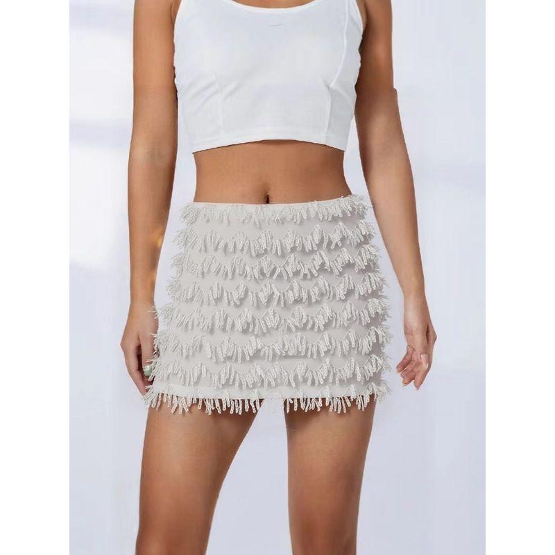 European and American Style Women's Irregular Sequined Bodycon Skirt Slim Shorts Beaded Low-Cut Short Skirt