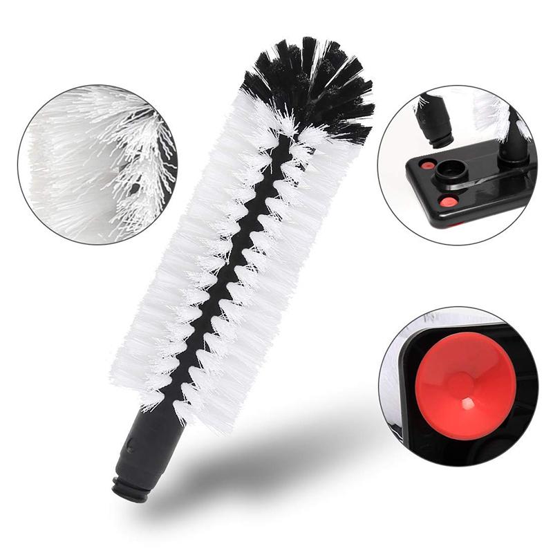 Water Bottle Cleaning Brush Glass Cup Washer With Suction Base 3 Head Bristle Brush For Beer Cup