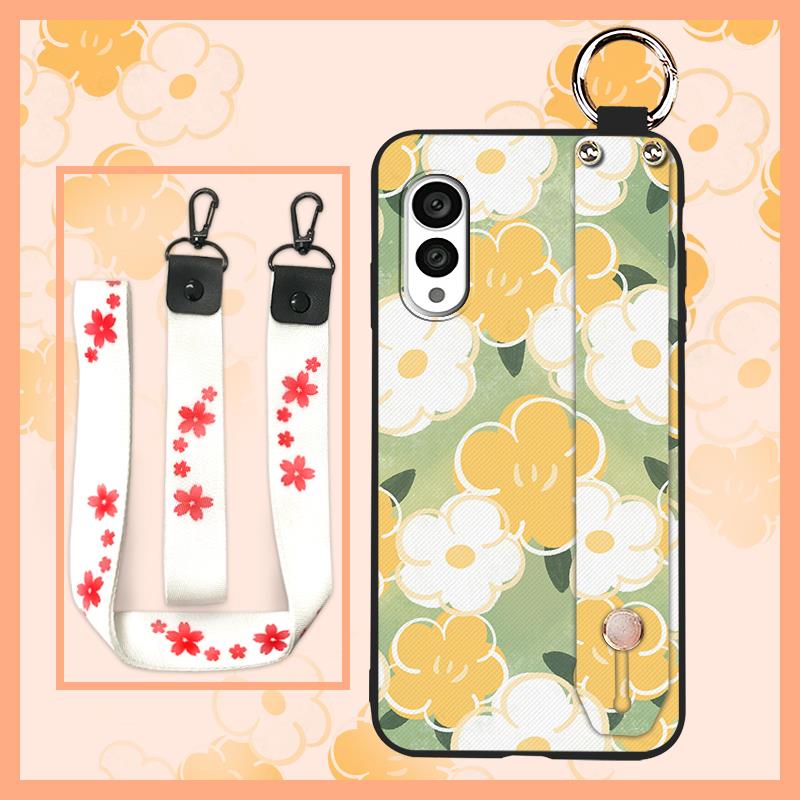 Wrist Strap Lanyard Phone Case For FCNT/Fujitsu Arrows N F-51C Silicone Fashion Design Anti-dust Durable Protective Ring