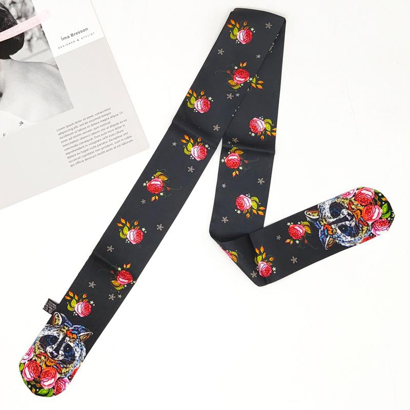 Classic New Long Small Silk Scarf, Decorative Slender Tied Bag Silk Scarf Small Ribbon Scarf Small Streamer Women's Scarf