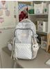 Schoolbag healing department blue and white plaid full of vitality schoolbag Korean ins college style junior high school girls sweet backpack