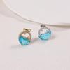 Elegant Two-Tone Blue-Green Gemstone Pendant Necklace with Diamond Accents In Gold and Silver