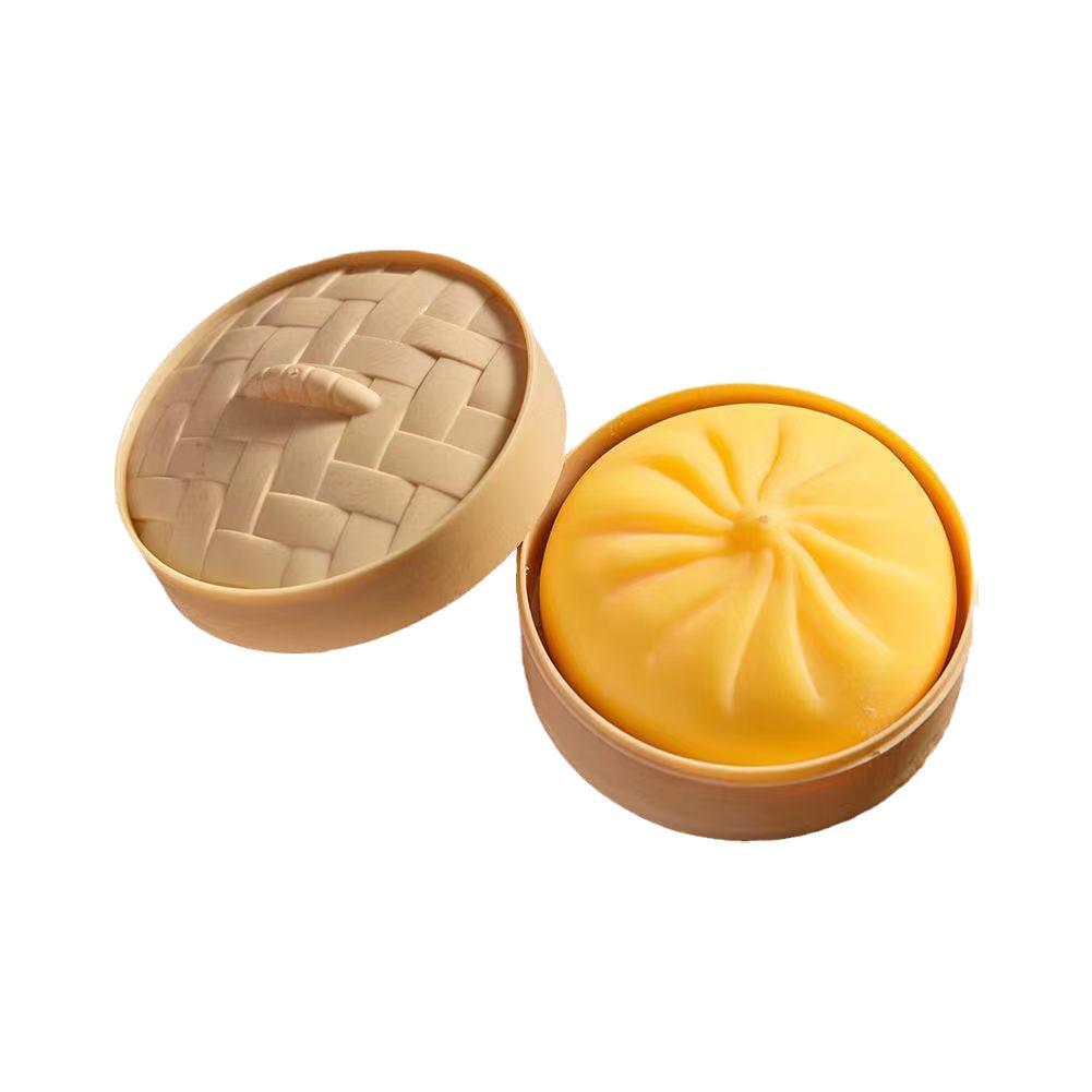 Simulation Flash Dumpling Pressure Ball Slow Rebound Soft Pinch Decompression Squishy Stress Relief Balls With Steamer