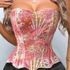 Women’s Sexy Floral Lace Corset Hollow Out Tight-Fit Boned Lingerie