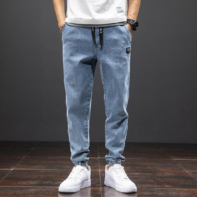 Jeans Cargo da Uomo Street Style Pantaloni Jogging in Denim da Uomo Jeans Harem Larghi Taglie Forti