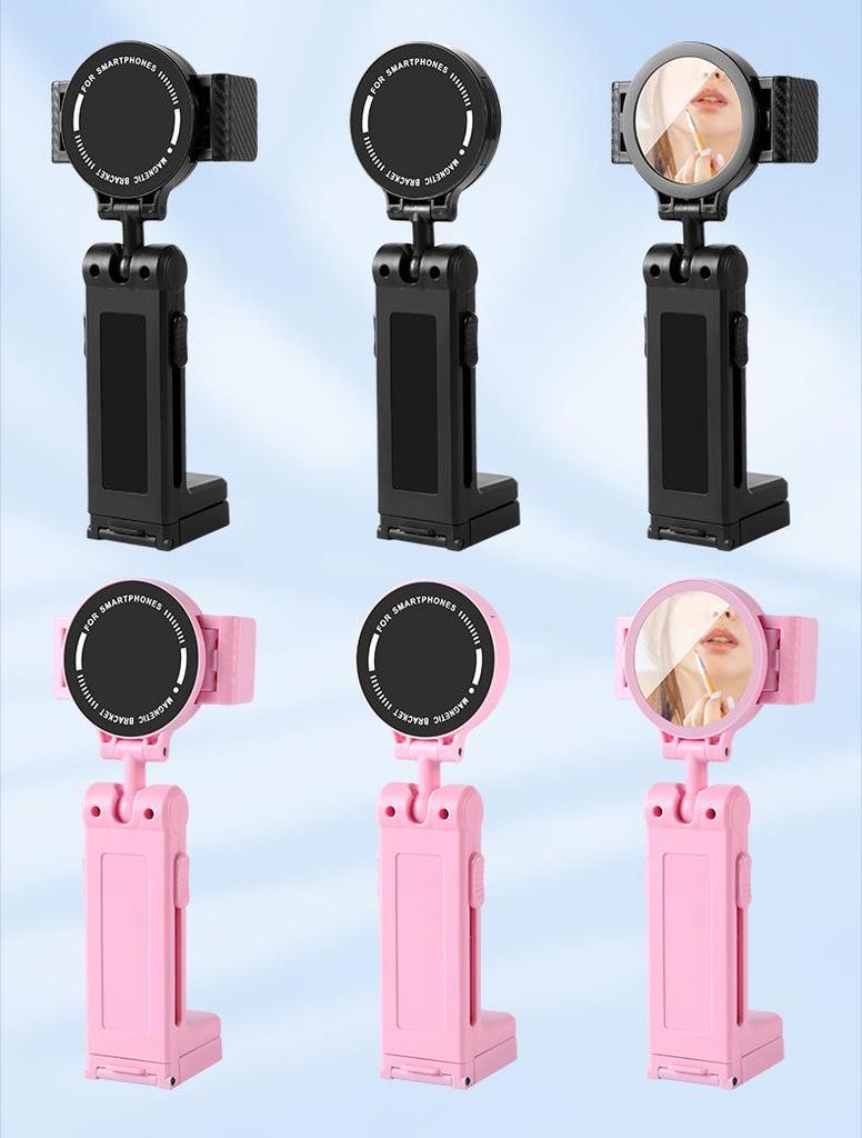 Portable Foldable Travel Phone Holder with Mirror for Airplane & Train