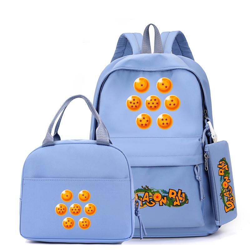 3Pcs/set Anime Dragon Ball Backpack with Lunch Bag for Girl Boy Back To School Bookbag Schoolbag Men Women Travel Bag Mochila