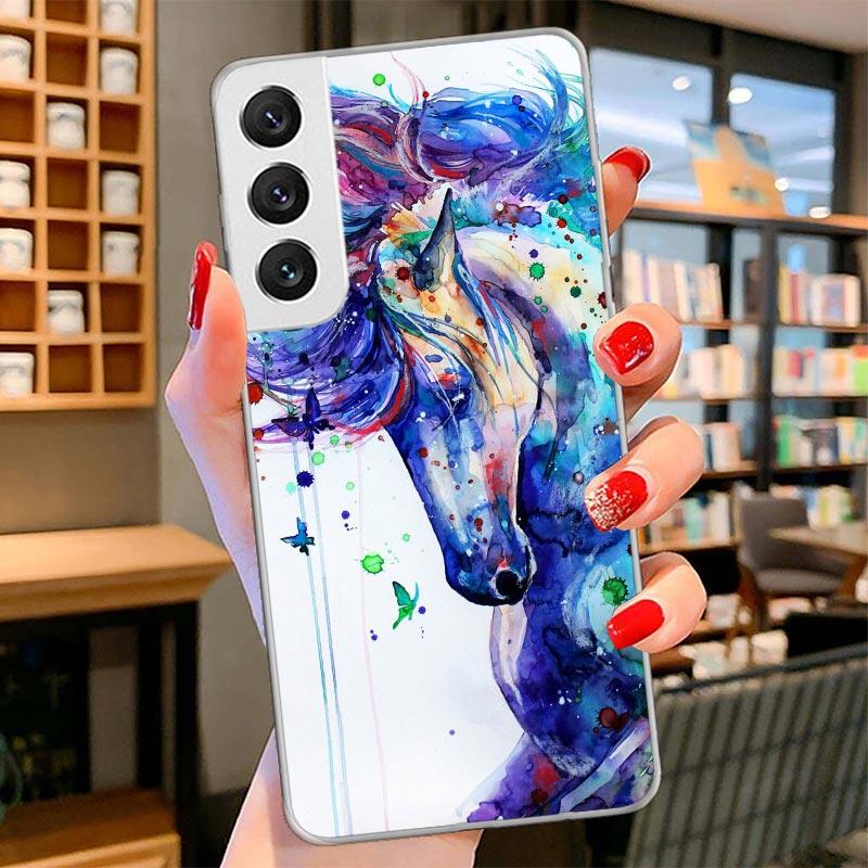 Animal Oil Painting Horse Cover Phone Case For Samsung Galaxy S26 S25 Edge S24 Ultra S23 S22 Plus S21 S20 FE Soft Fundas Shell G
