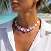 Bohemianische Muschel Choker Halskette für Damen Mode Sommer Süße Blume Anhänger Handgewebtes Seil Halskette Schmuck Accessoire