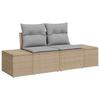 Garden Sofa with Cushions Beige 184 X 62 X 69 Cm Poly Rattan