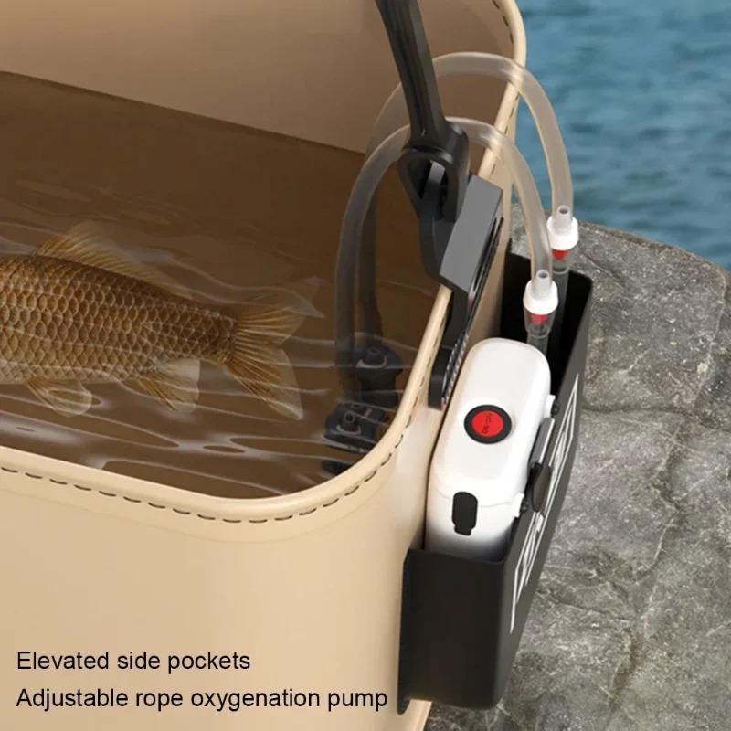 Balde de 13L/8L à Prova d'Água Multifuncional Dobrável com Tampa de Fechamento com Zíper Balde para Iscas Vivas Recipiente para Peixes para Pesca e Armazenamento de Iscas