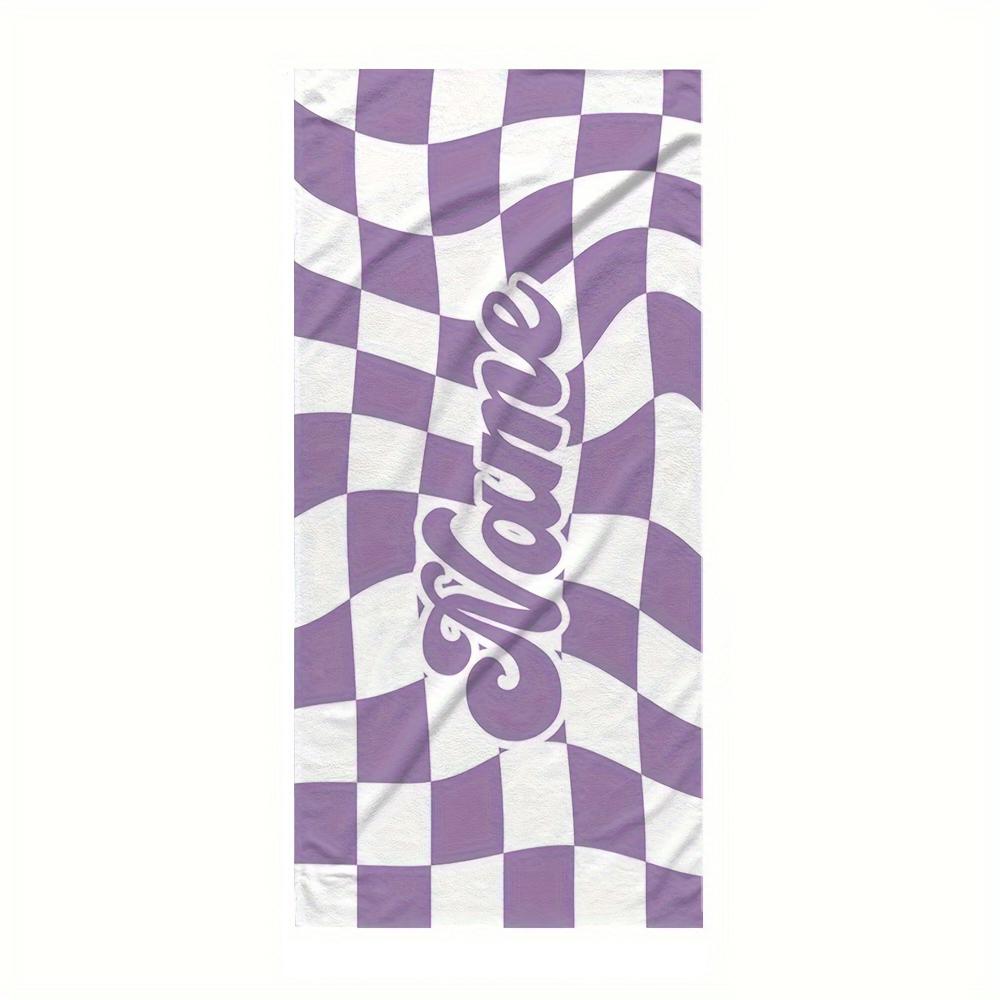 Personalized Grid Beach Towel Customize Name/Logo Oversized Microfiber Towel Summer Party Gift For Beach Swimming Bath Sports