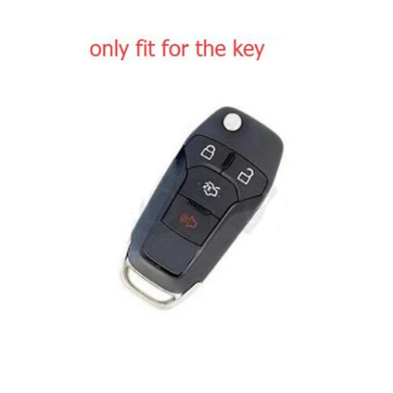 Silicone Car Key Case Shell Keychain Accessories for Ford Fusion 2013 2014 2015 Fiesta Mustang F150 F-15 4Button Flip Remote