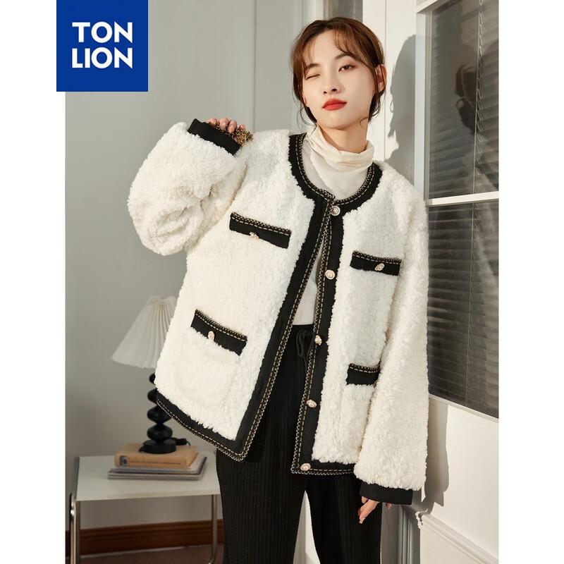 

TonLion Women s Faux Lamb Wool Coat L