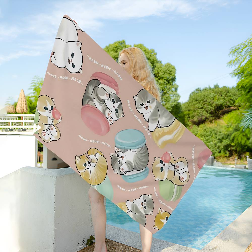 

Popular Cute Cat M-Mofusand Big Microfiber Beach Towels Quick Dry Towel Sand Beach Towels Pool Towel For Travel Swim Pool Yoga W40*H60(CM)