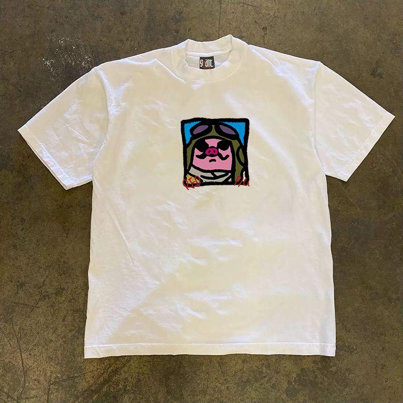 

Зарабатывайте деньги на благотворительность 260 г Тяжелый вес Чистый хлопок! Женская футболка свободного кроя с коротким рукавом и принтом пары бородатых свиней для мужчин White 3XL [260g Heavy weight pure cotton]]