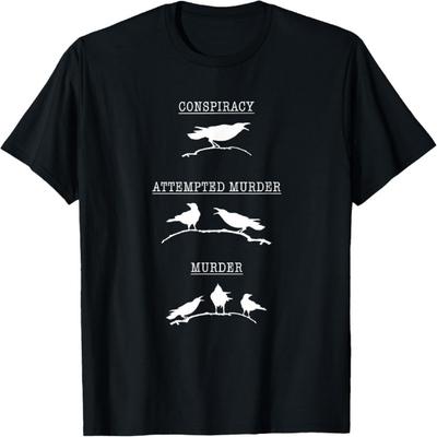 Crow Poetry Attempted Murder Skull Gothic Edgar Allan Poe T-Shirt