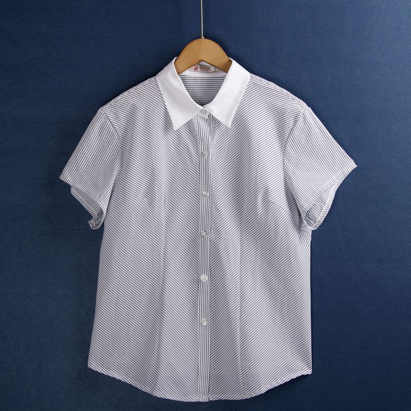 

Рубашка с лацканами, пуговицами, диагональной полоской, темпераментная, дикая, с коротким рукавом Tibetan Green Strip Short Sleeve XL