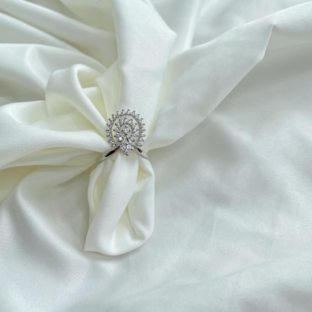 Tancise Women Classic 925 Sterling Silver  Zircon Ring Ladies Jewelry Wedding Promise Party Gift