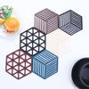 Creative Silicone Hexagon Geometric Drink Holder Hollow Placemat Coaster Cup Pad Trivet Mats