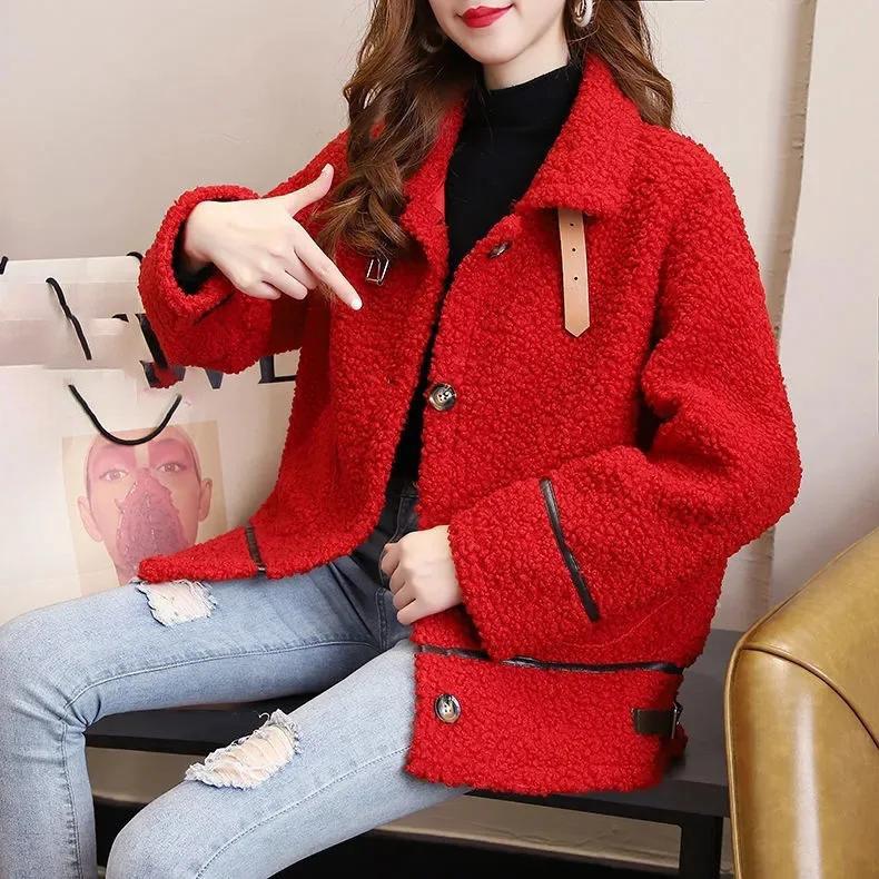 Women's Fashion Thickened Faux Lamb Velvet Jacket Autumn Winter Loose Versatile Warm Hoodie Trendy plus Size Clothing