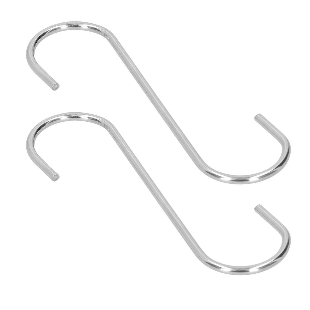 2Pcs S Shaped Hanging Hooks Stainless Steel Courtyard Balcony Bird Feeder Heavy Duty Big Hangers for Plants Towels Pans