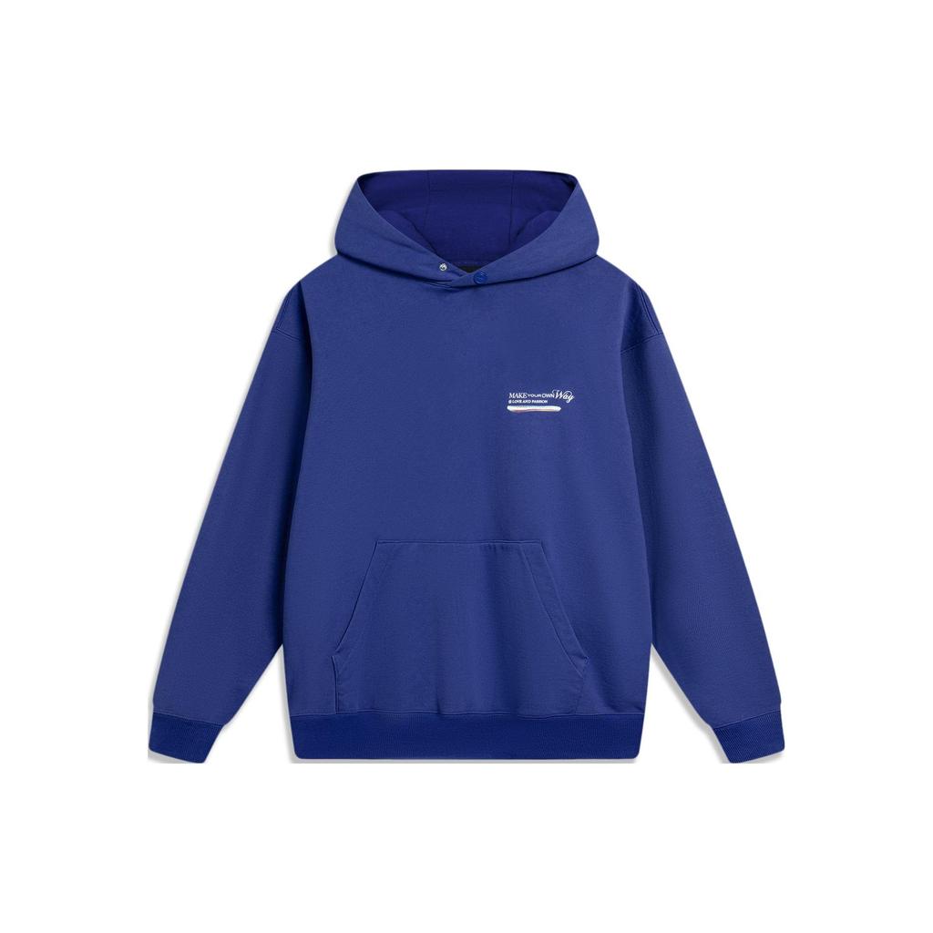 Li-Ning Wade Series Printed Letter Hoodie Men Hoodies Dream-Blue AWDU013-4