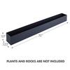 Modern Grey Rectangle Planter Box 16 Metal Planter Perfect for Succulent Narrow Box for Table or Window Sill Rectangular Stainl