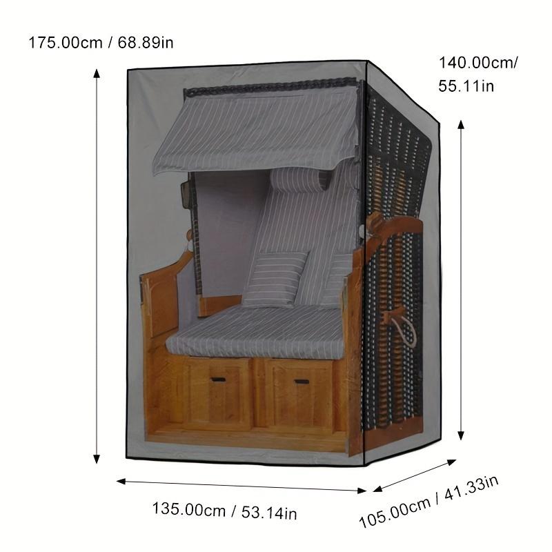

210D Black Waterproof Outdoor Beach & Swing Chair Cover, Durable Patio Furniture Protector 135x105x175-140cm чёрный