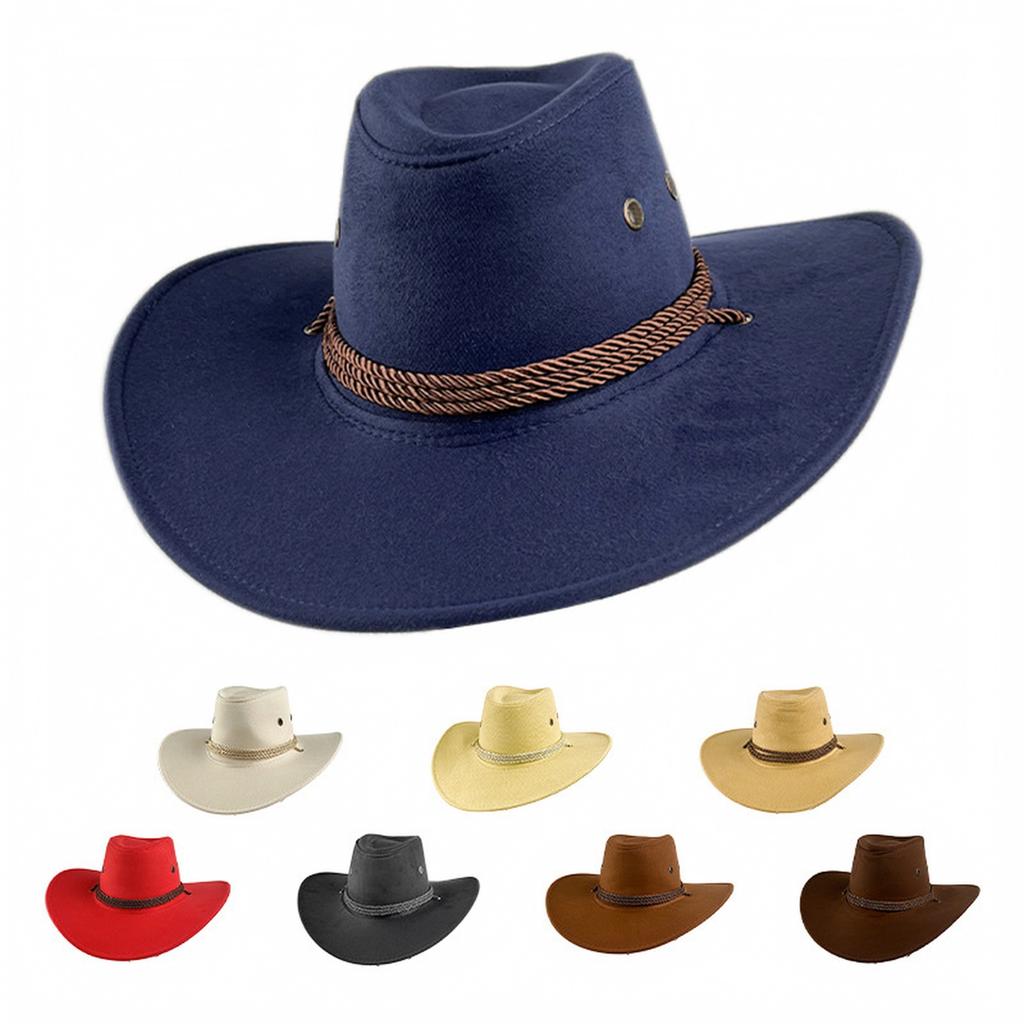 Unisex Western Hat Vintage Fedora with and Wool for Wind