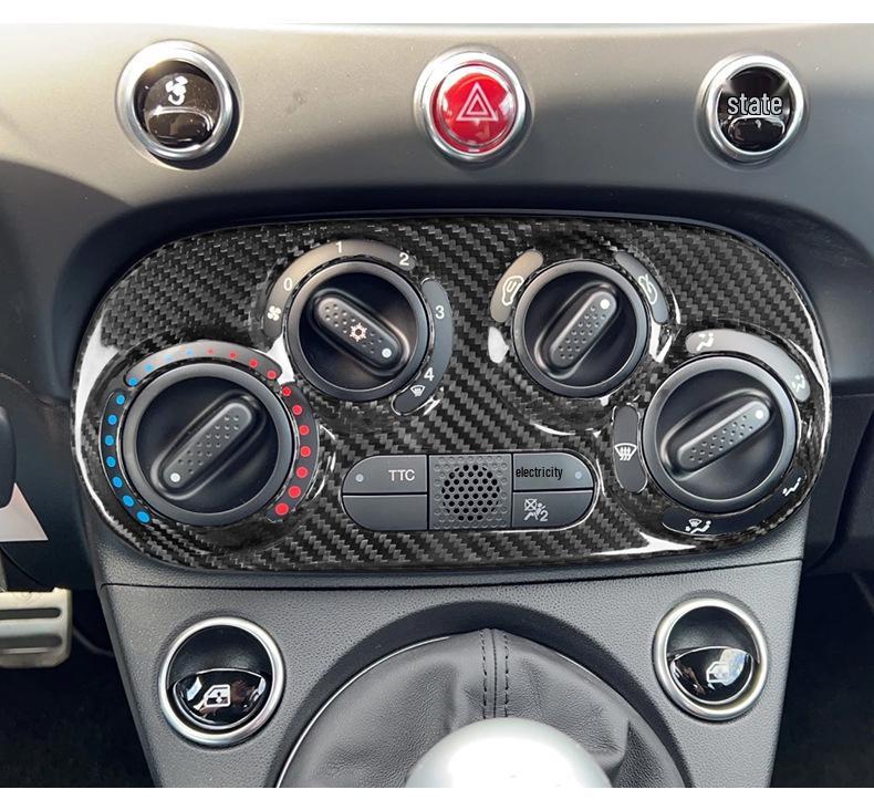 Carbon Fiber AC Switch Frame Sticker for Fiat 500 Interior