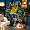 Neymar Jr Print Blanket - Soft & Comfortable, for Bedroom, Travel, Sofa, Home Decoration - Birthday Christmas Gift for Friend