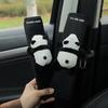 Automobile Safety Belt Decoration Cartoon Panda Safety Belt Shoulder Pad Plush Automobile Seat Belt Accessories Car Decorations