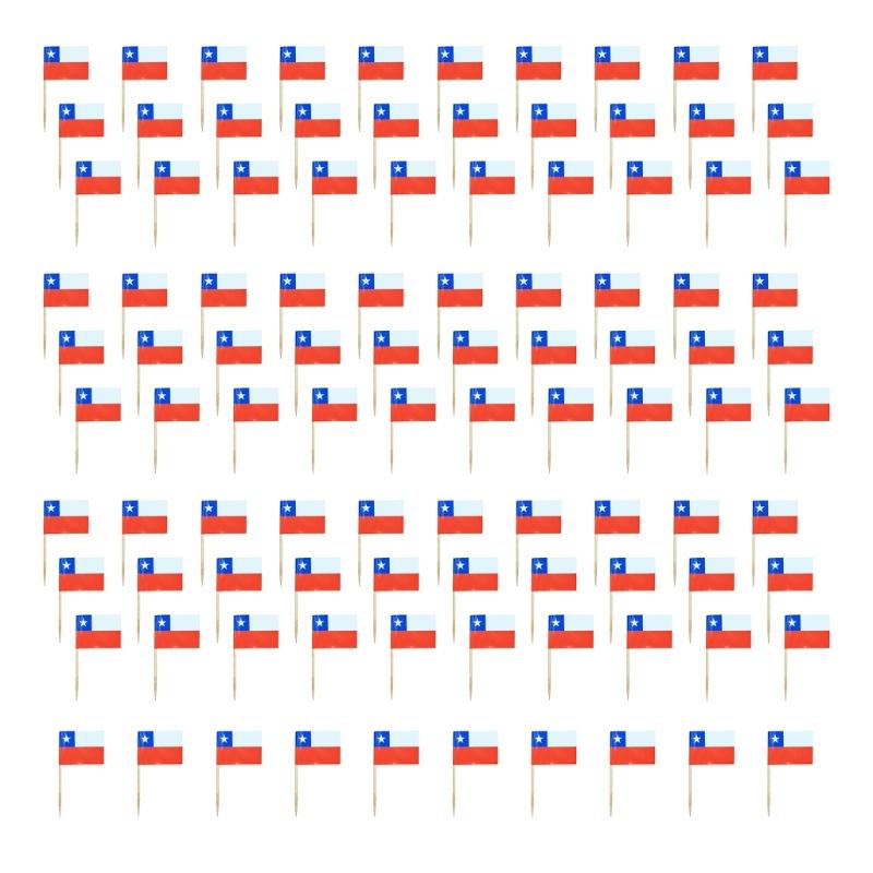 100Pcs Multicolor International Flag Toothpicks Cupcake Picks Cake Top Ornament For Desserts Display Festival Decoration