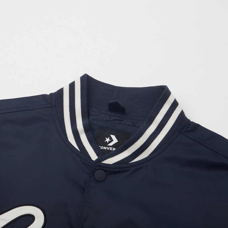 New Converse Baseball Jacket Unisex Marine Blue 10026912-A03