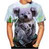 Summer Fashion Koala Animal Print T-Shirt 3D Printed Men's Short Sleeve Harajuku Style Loose Y2K Top