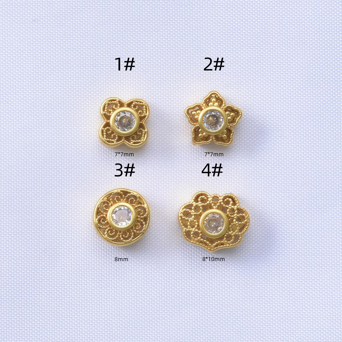 Gold-Plated Zircon Clover Spacer Beads for DIY Bracelets