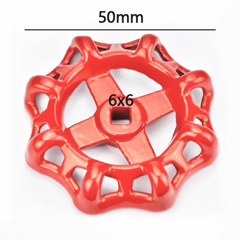 6*6 Cast Iron Valve Handle Gate Valve Ball Valve Hand Wheel Shutoff Value Decorative Water Pipe Fittings Red