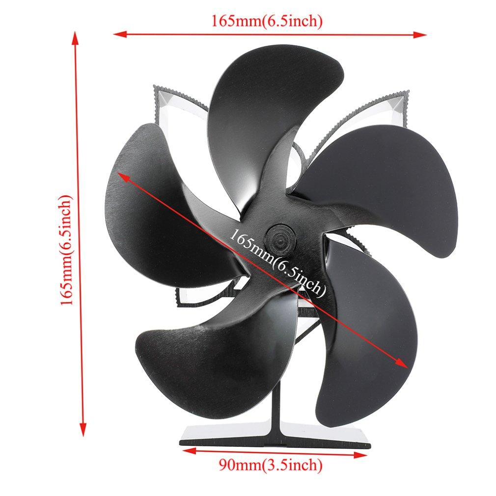 

Five Blades Fireplace Heating Fan Efficient Air Heater Low Noise Fan Environmental Thermal Power Fireplace Heater Dropshipping чорний