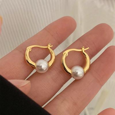 Ελαφριά Πολυτέλεια Ρετρό Στρογγυλά Μαργαριταρένια Σκουλαρίκια Απλά με Αίσθηση Ωριμότητας Φθινόπωρο Χειμώνας Ευέλικτα Γυναικεία Μοντέρνα Κλιπ Αυτιού Κοσμήματα