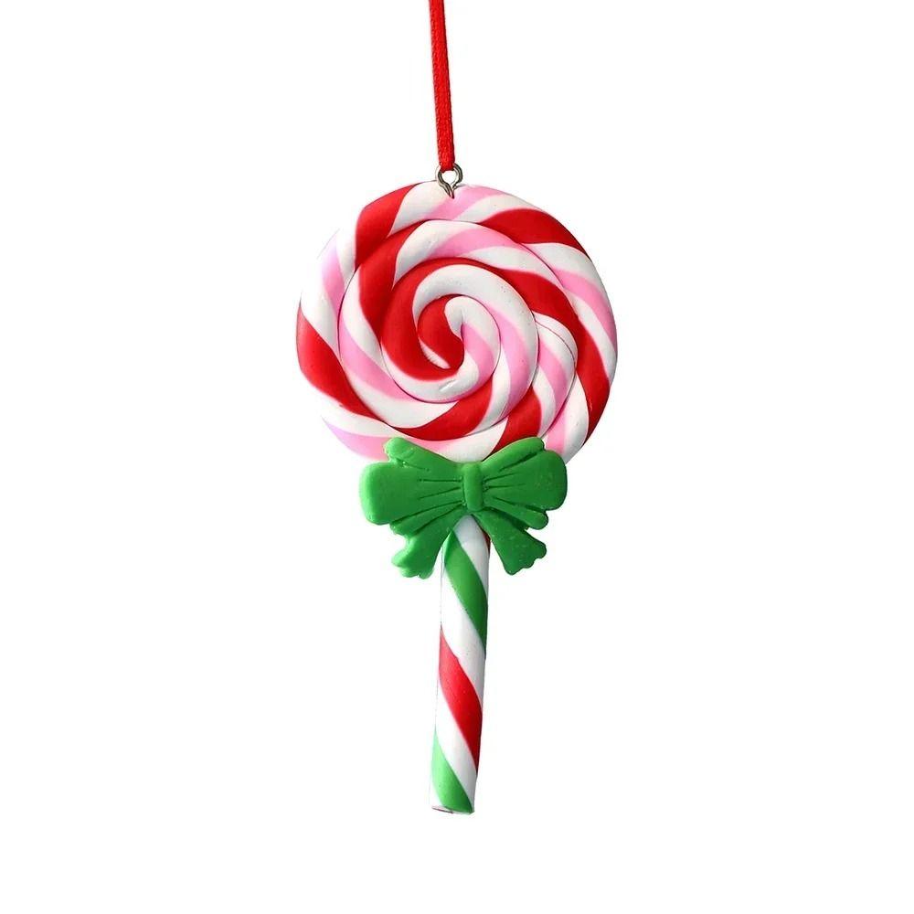 PVC Lollipop Christmas Tree Ornaments New Year Room Decor Christmas Hanging Pendant Happy New Year Home Table Decor Xmas Decor