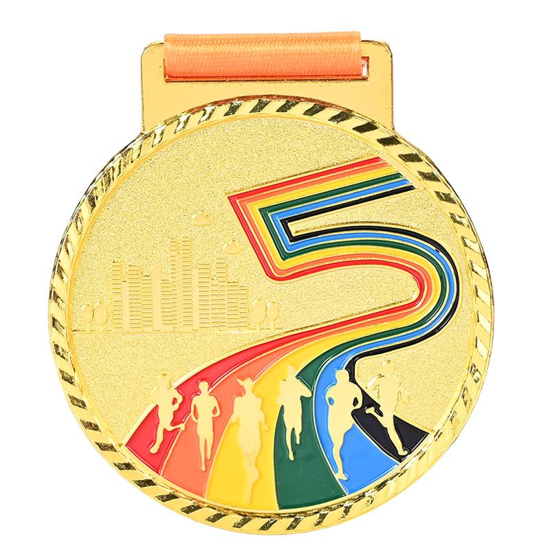 Customizable Logo Metal Marathon Commemorative Plaques & Gold Medals for Enterprises & Schools Sports Events