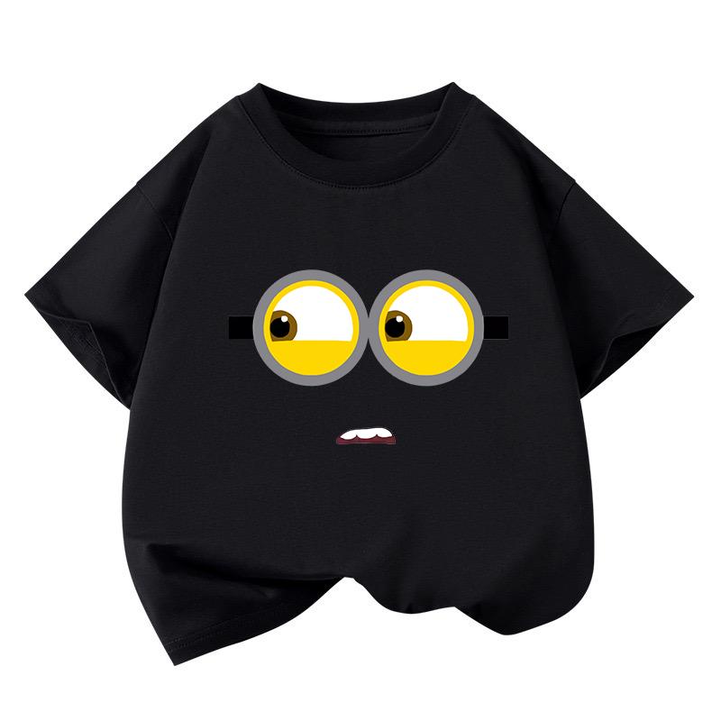 Children's T-shirt with a Cute Yellow Bean Frog Pattern, Suitable for a Comfortable Short-sleeve Top In Summer