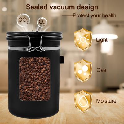 Kaffeebohnen Vakuumversiegelter Behälter Edelstahl Teeblatt Dosen Hitzeschutz Küchenaufbewahrungsbehälter mit Schaufel