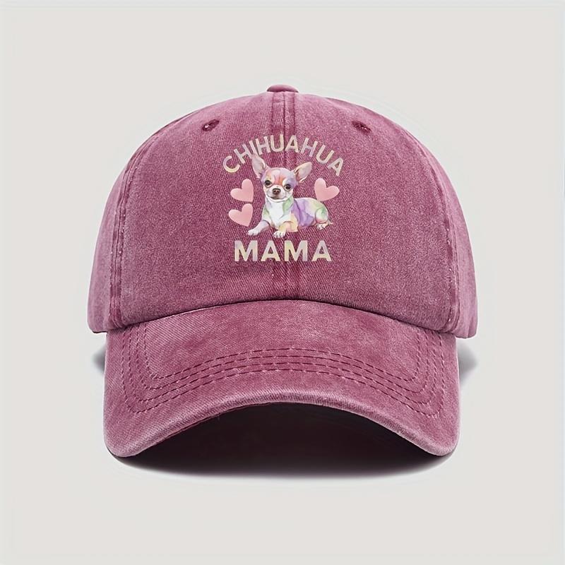 

Vintage Baseball Hat Womens Vintage Washed Cotton Baseball Cap Adjustable Snapback ChihuahuaAppropriate for Any Season One Size